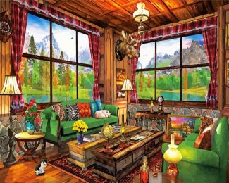 Cozy Autumn Cabin diamond painting