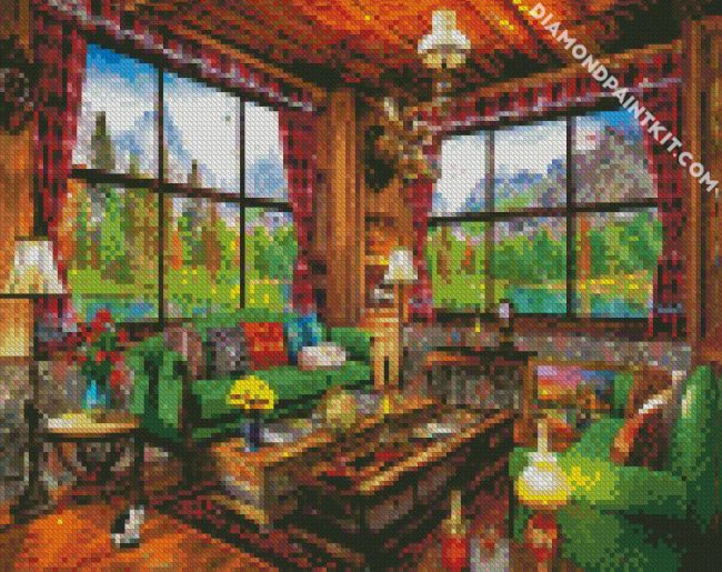 Cozy Autumn Cabin diamond painting