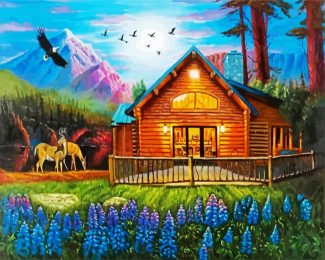 Cozy Wooden Cabin diamond painting