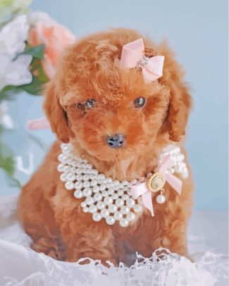 Cute Brown Poodle diamond painting