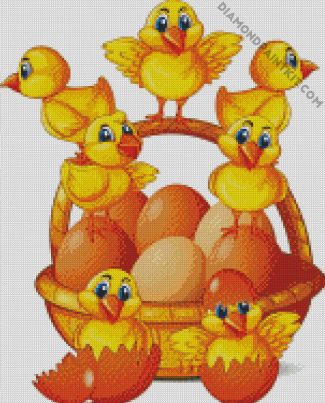 Cute Chicks And Eggs diamond painting