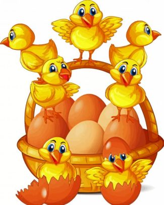 Cute Chicks And Eggs diamond painting