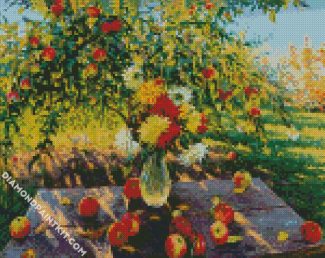 Dahlias And Apples diamond painting