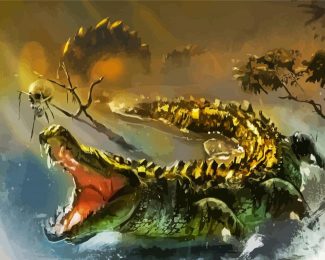 Deadly Crocodile diamond painting