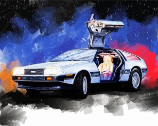 Delorean Car Art diamond painting