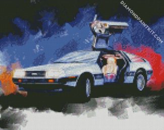 Delorean Car Art diamond painting