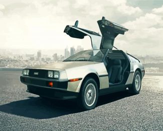 Delorean Car diamond painting