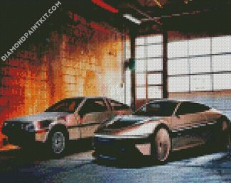 Delorean Cars diamond painting