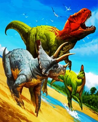 Dinosaurs diamond painting