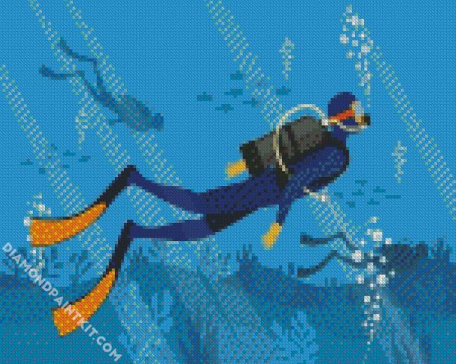 Diving Illustration diamond painting