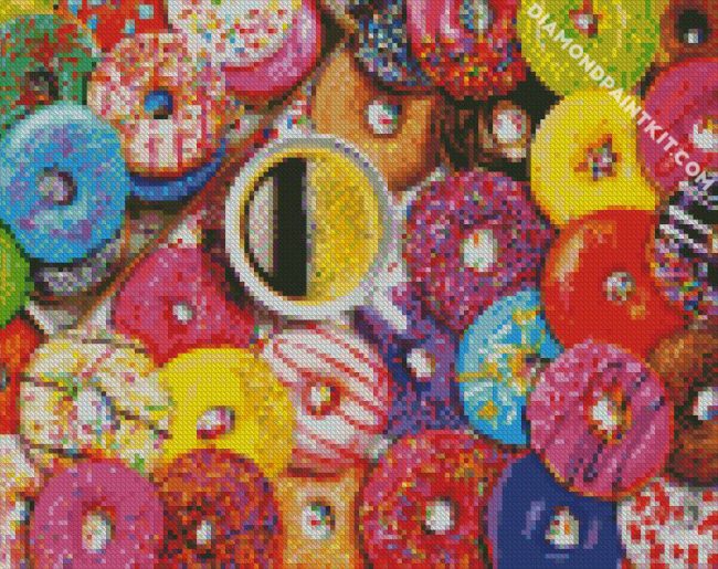 Donuts And Coffee Cup diamond paintings