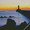 Duluth Harbor North Breakwater Light Silhouette Duluth diamond painting