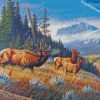 Elk In Mountains diamond paintings