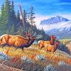 Elk In Mountains diamond painting