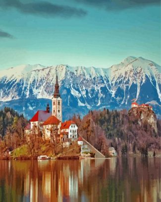 Europe Lake Bled Slovenia diamond painting