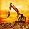 Excavator diamond painting