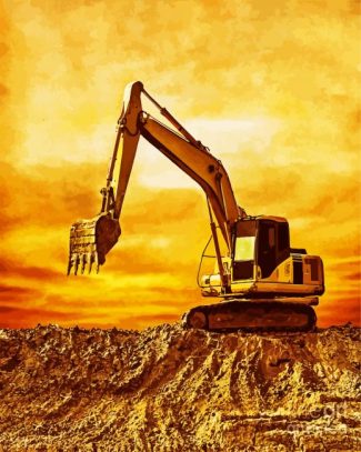 Excavator diamond painting