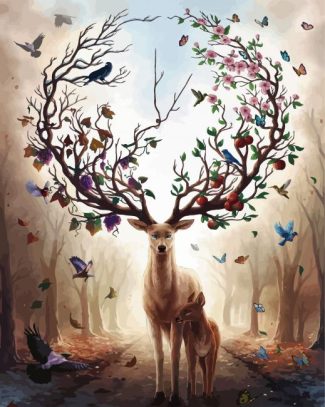 Fantasy Seasons Stag diamond painting