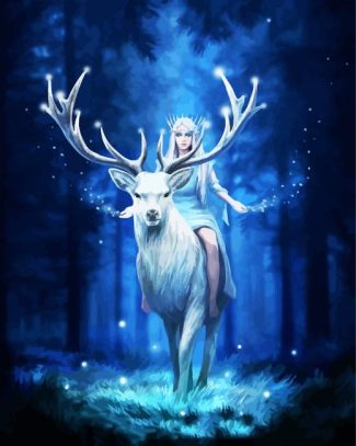 Fantasy Elf On Stag diamond painting