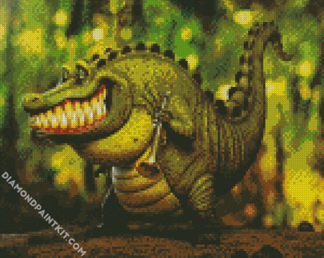 Fat Crocodile diamond painting