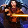 Female Jedi diamond painting