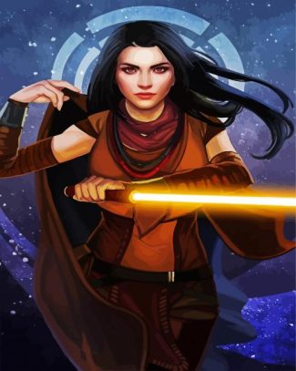 Female Jedi diamond painting