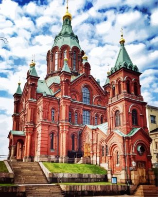 Finland uspenski cathedral Building diamond painting