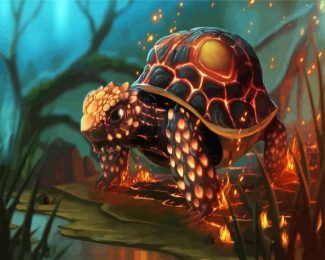 Fire Tortoise diamond painting