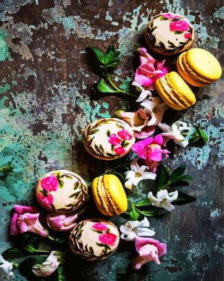 Floral Macarons diamond painting