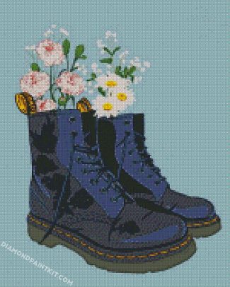 Flowers In Boots diamond paintings