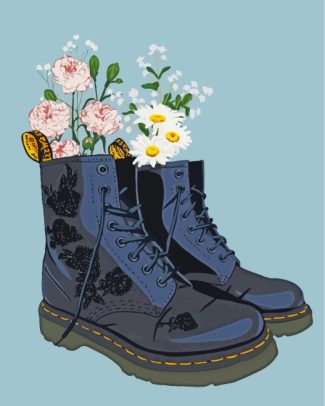 Flowers In Boots diamond painting