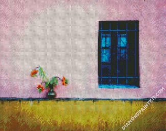 Flowers Vase By Window diamond painting