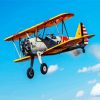 Flying Grey Biplane diamond painting