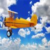 Flying Yellow Biplane diamond painting