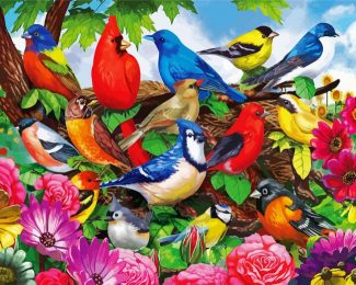 Friendly Birds diamond painting