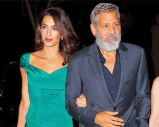 George Clooney And His Wife diamond painting