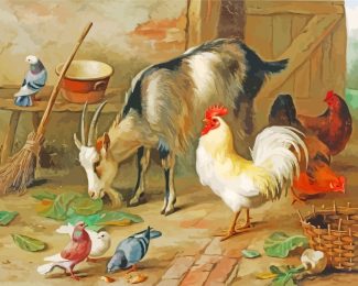 Goat And Chicken diamond painting