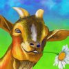 Goat With Flower diamond painting