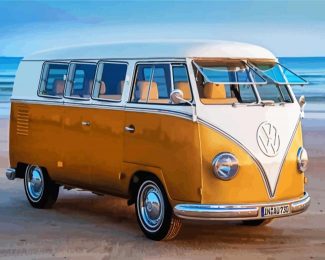 Gold Kombi Volkswagen diamond painting