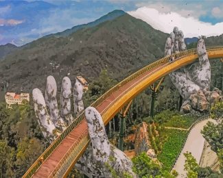 Golden Bridge Vietnam diamond painting