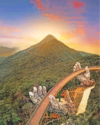 Gondel Bridge Vietnam At Sunset diamond painting