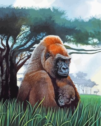 Gorilla In Forest diamond painting