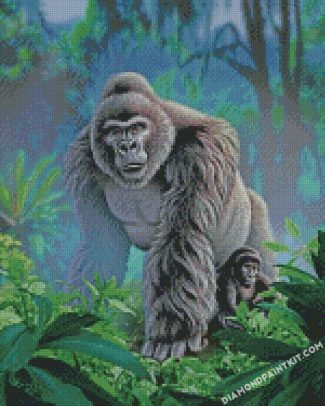 Gorilla and Baby diamond paintings