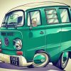 Green Kombi Volkswagen diamond painting