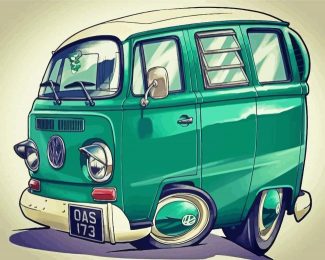 Green Kombi Volkswagen diamond painting