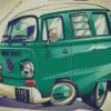 Green Kombi Volkswagen diamond painting