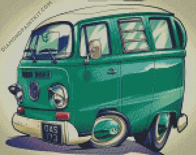 Green Kombi Volkswagen diamond painting