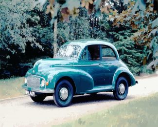 Green Morris Minor Car diamond painting