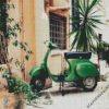 Green Vespa Scooter diamond painting