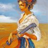 Guitarist Girl Art diamond painting